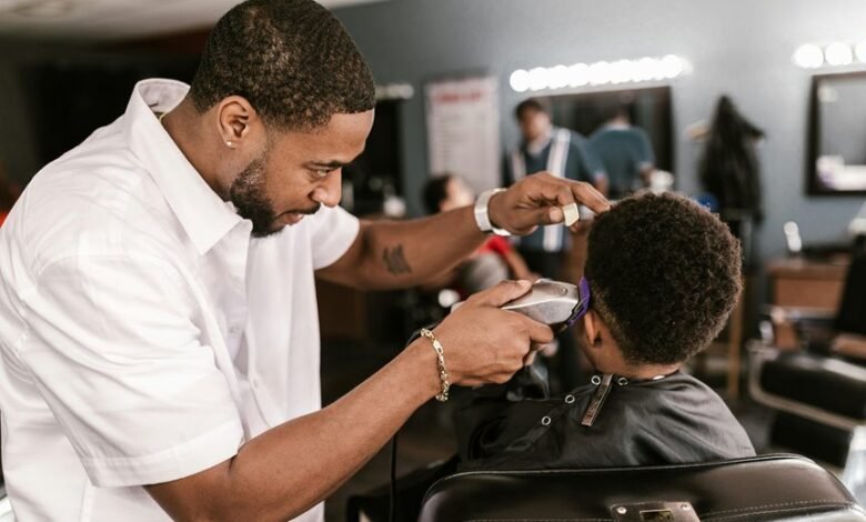 men s haircut service offered