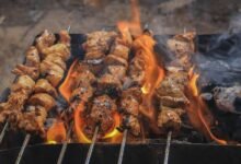 skewered food preparation method